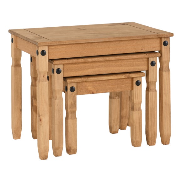 Return - Corona Nest of Tables, Weathered Pine Brown