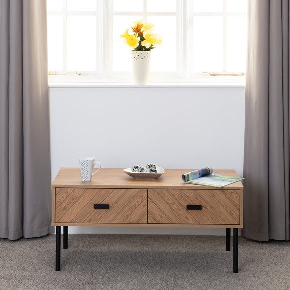 Return - Leon 2 Drawer Coffee Table, Oak Effect