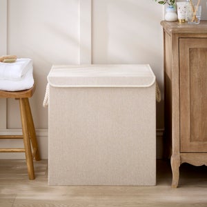 Herringbone Double Foldable Laundry Hamper