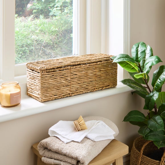 View Natural Wicker Windowsill Lidded Storage Basket View Natural Wicker Windowsill Lidded Storage Basket