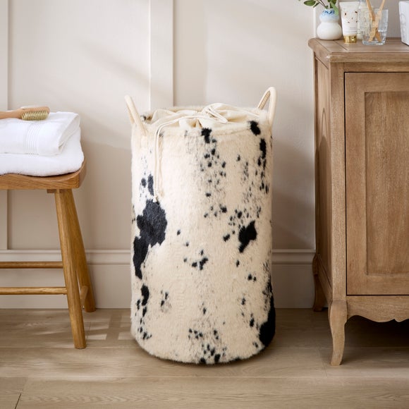 Cow Fur Fabric Laundry Bag