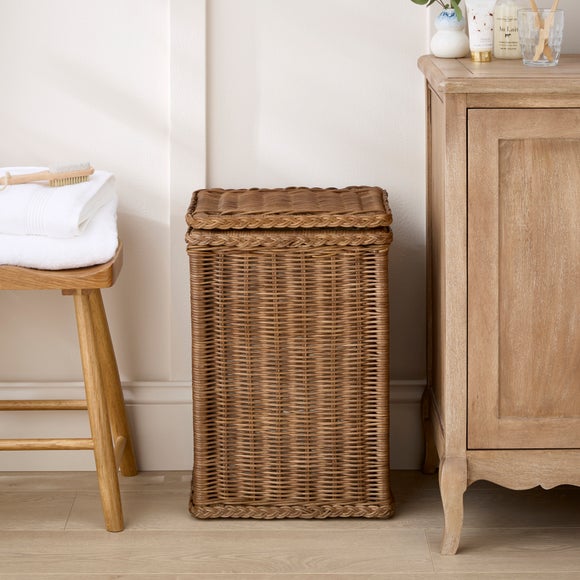 Vintage Style Wicker Laundry Hamper