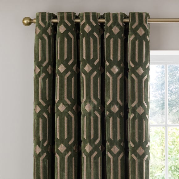 Luxe Deco Cut Velvet Eyelet Curtains