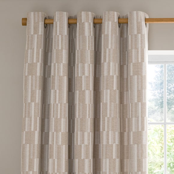 Salvage Checkerboard Eyelet Curtains