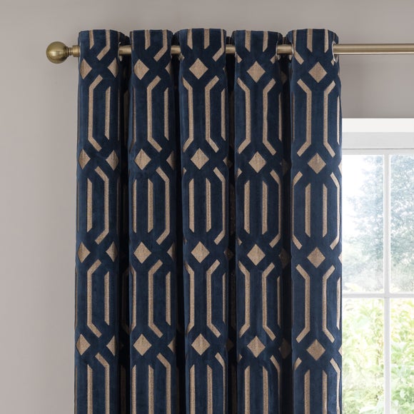 Luxe Deco Cut Velvet Eyelet Curtains