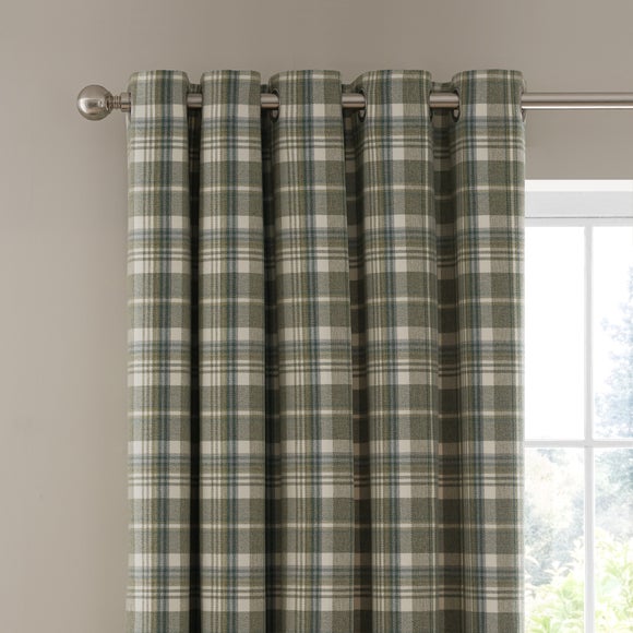 Kenmore Check Eyelet Curtains