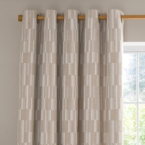 Salvage Checkerboard Eyelet Curtains