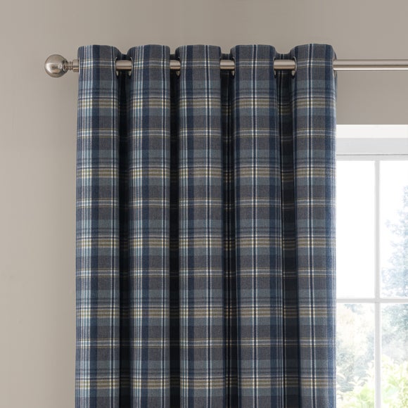 Kenmore Check Eyelet Curtains