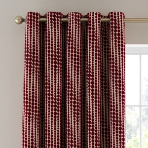 Gradient Spot Chenille Eyelet Curtains