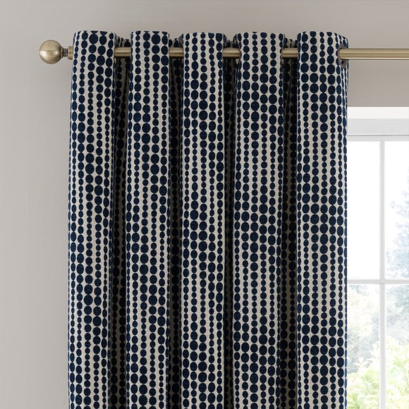 Gradient Spot Chenille Eyelet Curtains