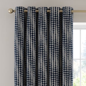 Gradient Spot Chenille Eyelet Curtains