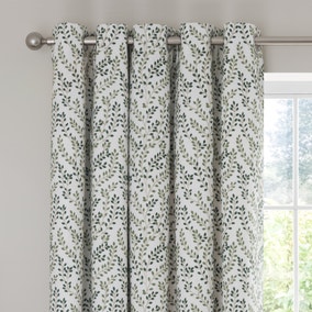 Shimla Embroidered Floral Eyelet Curtains