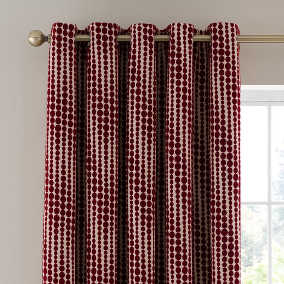 Gradient Spot Chenille Eyelet Curtains