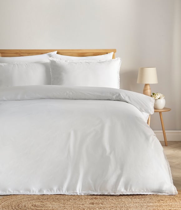 Pure Cotton Lace Duvet Cover & Pillowcase Set