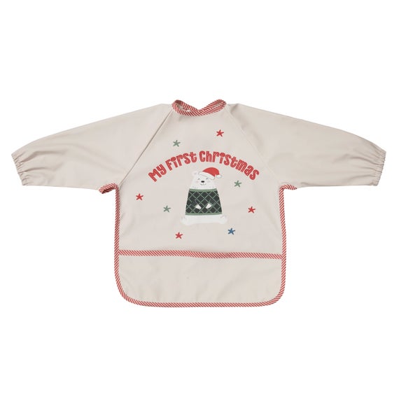 First Chrismas Long Sleeved Bib