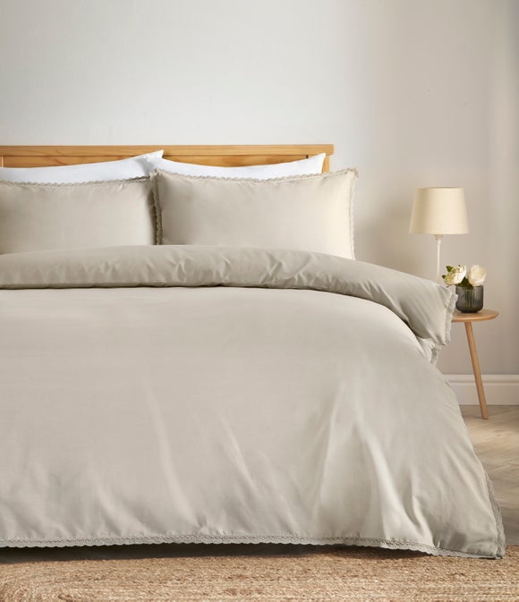 Pure Cotton Lace Duvet Cover & Pillowcase Set