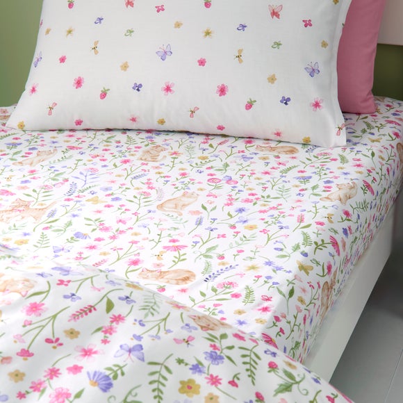 View Set Of 2 Floral Kitty Cats Fitted Sheets View Set Of 2 Floral Kitty Cats Fitted Sheets