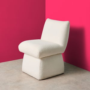 Yinka Ilori Swivel Dining Chair- Ivory Boucle