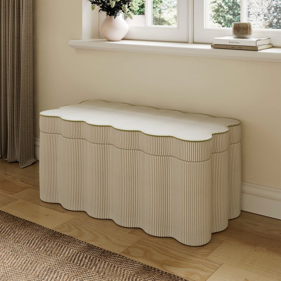 Wavie Tiny Stripe Storage Ottoman