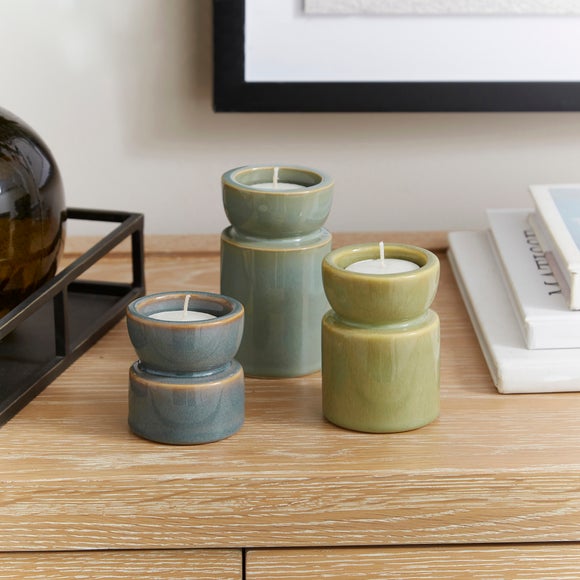 View Set Of 3 Taper Tealight Candle Holders View Set Of 3 Taper Tealight Candle Holders