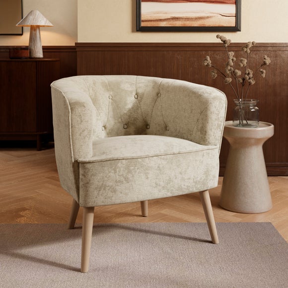 Cindi Button Back Luxe Chenille Tub Chair
