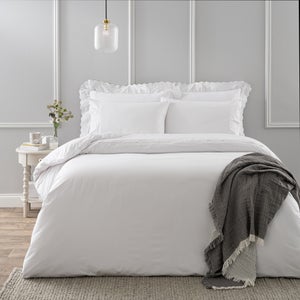 Broderie Lace Edge 100 Cotton Duvet Cover & Pillowcase Set