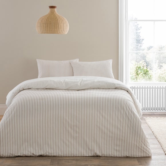Dawson Stripe 100% Washed Cotton Duvet Cover & Pillowcase Set