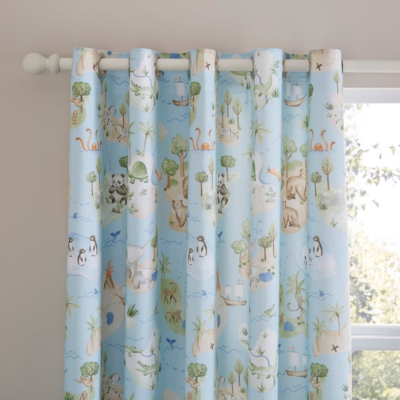 Adventure Map Blackout Eyelet Curtains