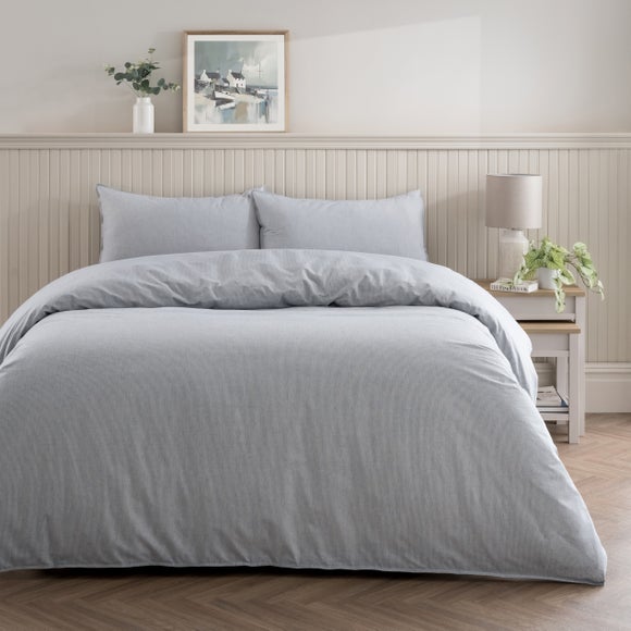 Quinn Marled Stripe 100 Cotton Duvet Cover & Pillowcase Set