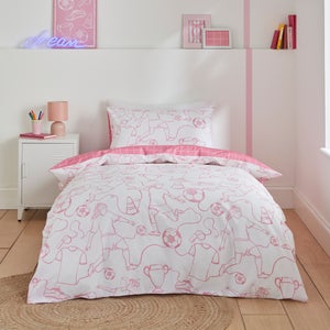Football Doodles Quilt Cover And Pillowcase Set