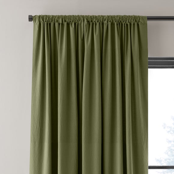 Newston Waffle 100% Cotton Slot Top Curtains