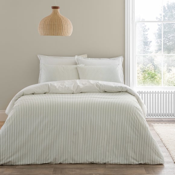 View Dawson Stripe 100 Washed Cotton Duvet Cover & Pillowcase Set View Dawson Stripe 100 Washed Cotton Duvet Cover & Pillowcase Set