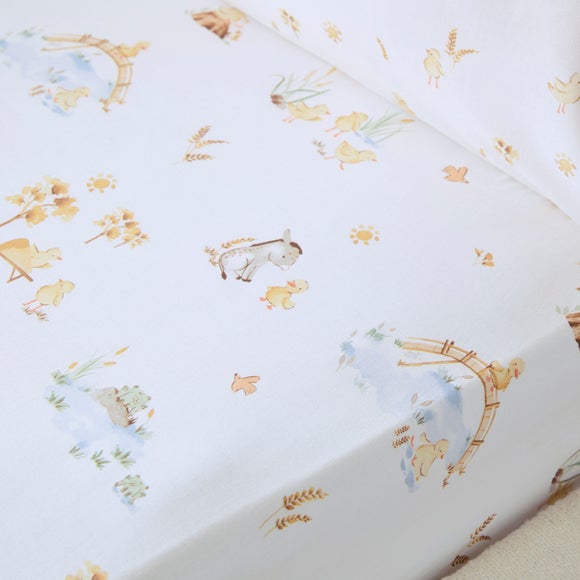 Set of 2 Spring Harvest 100% Cotton Fitted Sheets