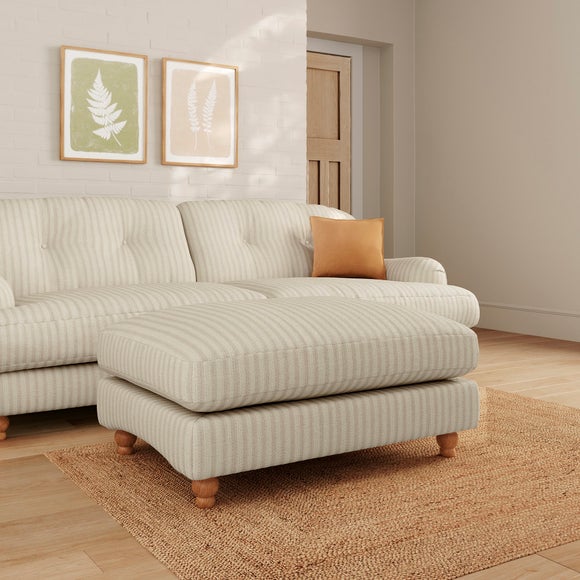 Martha Chunky Chenille Stripe Footstool