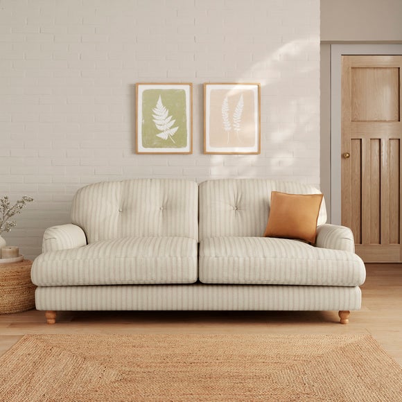 View Martha Chunky Chenille Stripe 3 Seater Sofa
