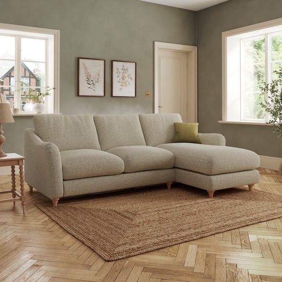 Hattie Basket Weave Corner Chaise Sofa