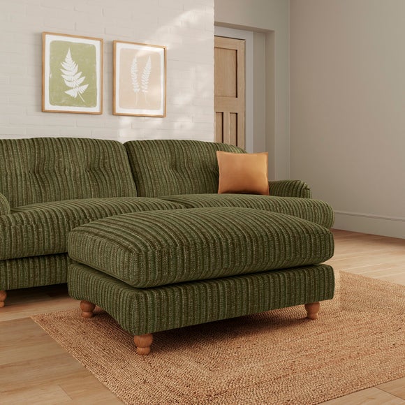 Martha Chunky Chenille Stripe Footstool