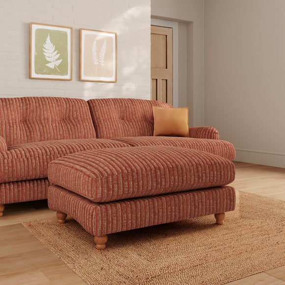 Martha Chunky Chenille Stripe Footstool