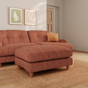 Martha Chunky Chenille Stripe Footstool