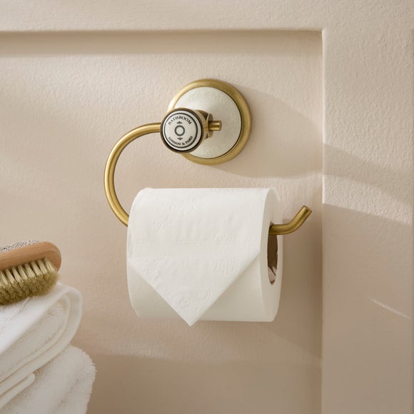 Vintage Antique Brass Toilet Roll Holder