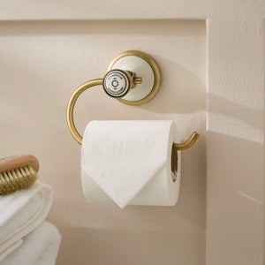 Vintage Antique Brass Toilet Roll Holder