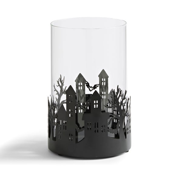 View Metal Candle Holder With Glass Cloche View Metal Candle Holder With Glass Cloche