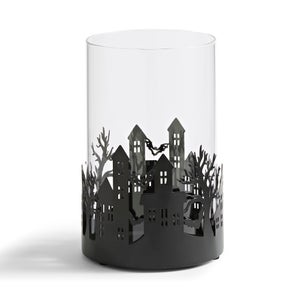 Metal Candle Holder With Glass Cloche