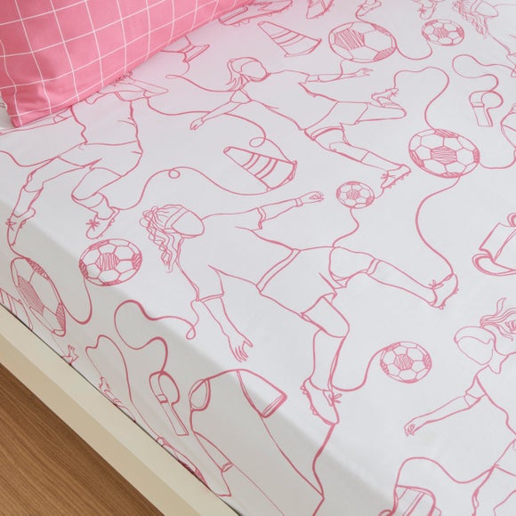 Set of 2 Football Doodles Fitted Sheets