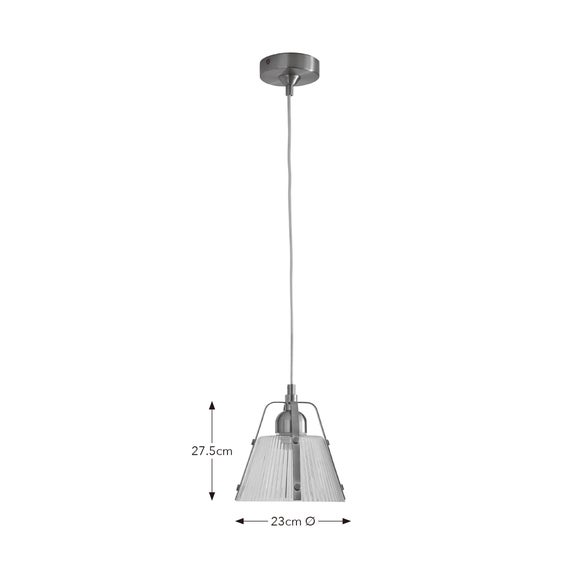 Photo 5 of Luca Ribbed Adjustable Pendant Light