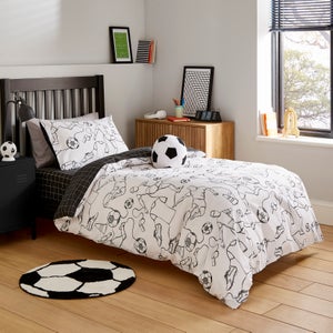 Football Doodles Quilt Cover And Pillowcase Set
