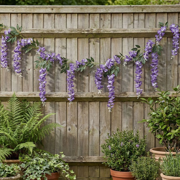 Click to view product details and reviews for Artificial Purple Wisteria Led Garland.