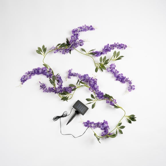Artificial Purple Wisteria LED Garland