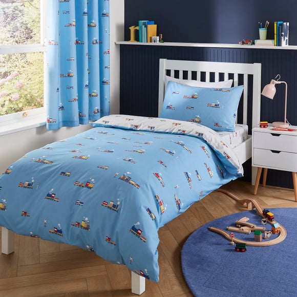 View Little Trains Quilt Cover And Pillowcase Set View Little Trains Quilt Cover And Pillowcase Set