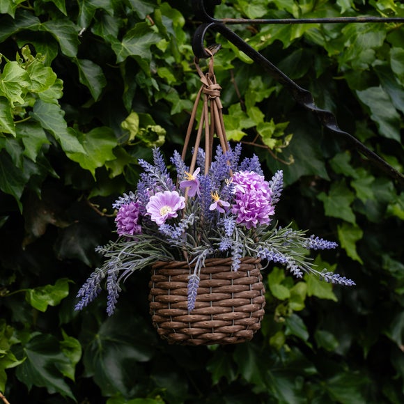 Set Of 2 Floral Hanging Baskets